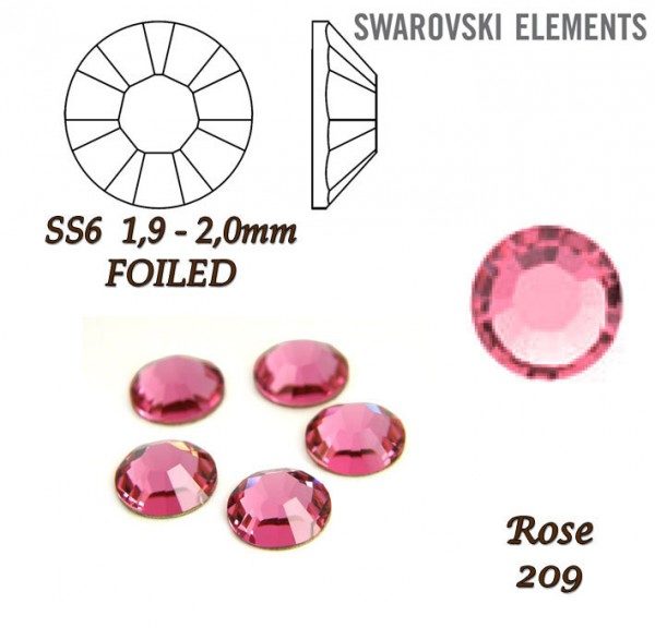 SWAROVSKI Foiled SS6 ROSE